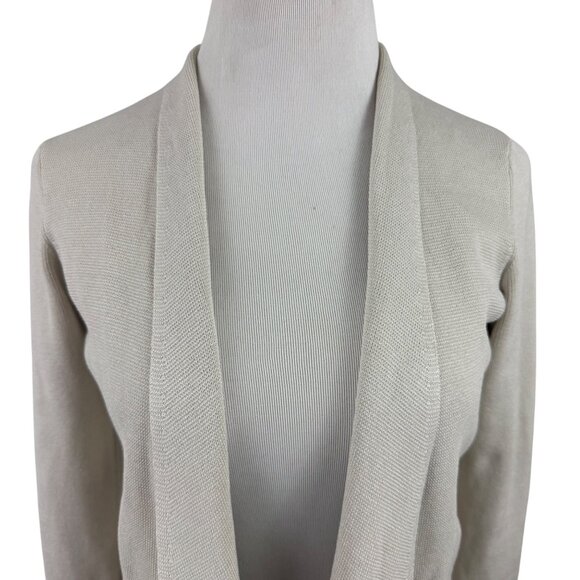 Eileen Fisher Sweater Women's Petite Small Open Front Cardigan Silk Blend Cream - Picture 6 of 10